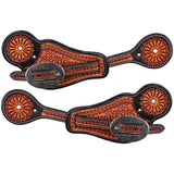 New! Showman Men's Prairie Maze Argentina Cow Leather Spur Straps - Country Scene Saddlery and Pet Supplies