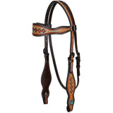 New! Showman Sierra Diamond Argentina Cow Leather Browband Headstall - Full/Cob (One Size) - #Western Bridles