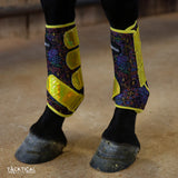 New! NEON LIGHTS WITH SPARKLE VELCRO SPLINT BOOTS (PAIR) - Country Scene Saddlery and Pet Supplies