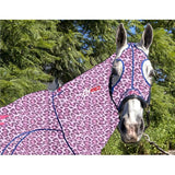 New! EQUINE COMPRESSION NECK AND HOOD COMBO PRINTED -PINK CHEETAH - Country Scene Saddlery and Pet Supplies
