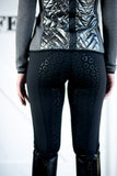 Ladies Piper Black on Black Horse Riding Tights - Country Scene Saddlery and Pet Supplies