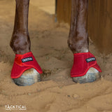 New! RED WITH SPARKLE VELCRO BELL BOOTS