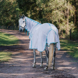 New! Dakota Fly Mesh Combo -White/Turquoise - Country Scene Saddlery and Pet Supplies