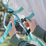 New! Dakota Fly Mesh Combo -White/Turquoise - Country Scene Saddlery and Pet Supplies
