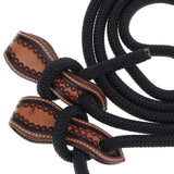 New! Showman Parachute Cord Roping Reins with Slobber Straps - Country Scene Saddlery and Pet Supplies