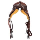 New! Fort Worth Cowhorse Rough Out Saddle - Chocolate - Country Scene Saddlery and Pet Supplies