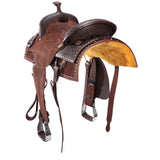 New! Fort Worth Cowhorse Rough Out Saddle - Chocolate - Country Scene Saddlery and Pet Supplies