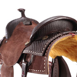 New! Fort Worth Cowhorse Rough Out Saddle - Chocolate - Country Scene Saddlery and Pet Supplies