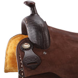 New! Fort Worth Cowhorse Rough Out Saddle - Chocolate - Country Scene Saddlery and Pet Supplies
