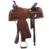 New! Fort Worth Cowhorse Rough Out Saddle - Chocolate - Country Scene Saddlery and Pet Supplies