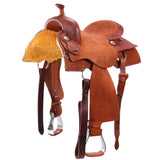 New! Fort Worth Cowhorse Rough Out Saddle - Chestnut - Country Scene Saddlery and Pet Supplies