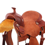 New! Fort Worth Cowhorse Rough Out Saddle - Chestnut - Country Scene Saddlery and Pet Supplies