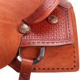 New! Fort Worth Cowhorse Rough Out Saddle - Chestnut - Country Scene Saddlery and Pet Supplies