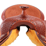 New! Fort Worth Cowhorse Rough Out Saddle - Chestnut - Country Scene Saddlery and Pet Supplies