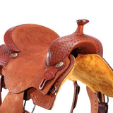New! Fort Worth Cowhorse Rough Out Saddle - Chestnut - Country Scene Saddlery and Pet Supplies