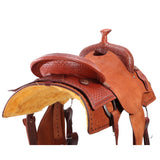 New! Fort Worth Cowhorse Rough Out Saddle - Chestnut - Country Scene Saddlery and Pet Supplies