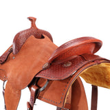 New! Fort Worth Cowhorse Rough Out Saddle - Chestnut - Country Scene Saddlery and Pet Supplies
