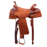 New! Fort Worth Cowhorse Rough Out Saddle - Chestnut - Country Scene Saddlery and Pet Supplies