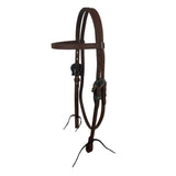 New! Showman Oiled Harness Browband Headstall With Cowboy Gambler Buckle - Country Scene Saddlery and Pet Supplies