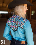 New! STAMPEDE AZTEC PERFORMANCE RODEO SHIRT - Country Scene Saddlery and Pet Supplies