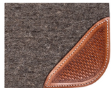 New! Billy Royal® Wool Felt Western Pad with Leather Tooling - Country Scene Saddlery and Pet Supplies