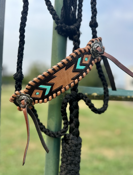 New! Braided Rope Halter- Aztec
