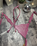 New! Pink Boot Stitch Headstall and Breast Collar Set - Country Scene Saddlery and Pet Supplies
