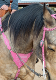 New! Pink Boot Stitch Headstall and Breast Collar Set - Country Scene Saddlery and Pet Supplies