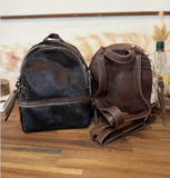 New! Trinity Ranch Mini Cowhide Back Pack / COFFEE #1 - Country Scene Saddlery and Pet Supplies