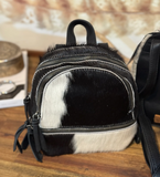 New! Trinity Ranch Mini Cowhide Back Pack / BLACK #2 - Country Scene Saddlery and Pet Supplies