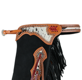 New! Showman Cowpuncher Black Chinks - Country Scene Saddlery and Pet Supplies