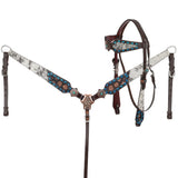 New! Showman Copper Hide Classics Browband Headstall and Breastcollar Set - Country Scene Saddlery and Pet Supplies