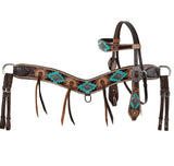 New! Showman Aztec Bloom Browband Headstall and Breastcollar Set - Country Scene Saddlery and Pet Supplies
