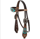 New! Showman Aztec Bloom Browband Headstall and Breastcollar Set - Country Scene Saddlery and Pet Supplies