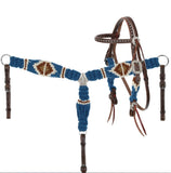 New! Showman Mountain View Pony Sized Mohair Browband Headstall and Breastcollar Set - Country Scene Saddlery and Pet Supplies