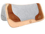 New! Showman Felt Bottom Saddle Pad with Hand Tooled Hair on Argentina Cowhide and Laser Etched Pleasure Horse - Country Scene Saddlery and Pet Supplies