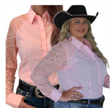 L1328 - AIRLEA Ladies 1/2 Lace Western Shirt - Country Scene Saddlery and Pet Supplies