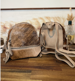 New! Trinity Ranch Mini Cowhide Back Pack / TAN #2 - Country Scene Saddlery and Pet Supplies