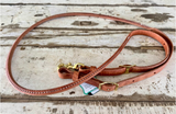New! Berlin Custom Leather Rolled Roping Reins - Natural