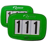 New! Equestrian Australia Stallion Hamag™ Leather Bridle Number Holders (Pair) - 3 digit - Stallion Discs