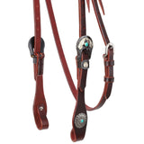 New! Showman Turquoise Halo Browband Headstall - Country Scene Saddlery and Pet Supplies