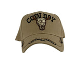 Embroidered Cowboy Ballcap w/ Steer Skull Logo. - Country Scene Saddlery and Pet Supplies