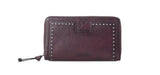 New! Zidana Astra Studded Veg Tanned Leather Wallet in Mulberry - Country Scene Saddlery and Pet Supplies