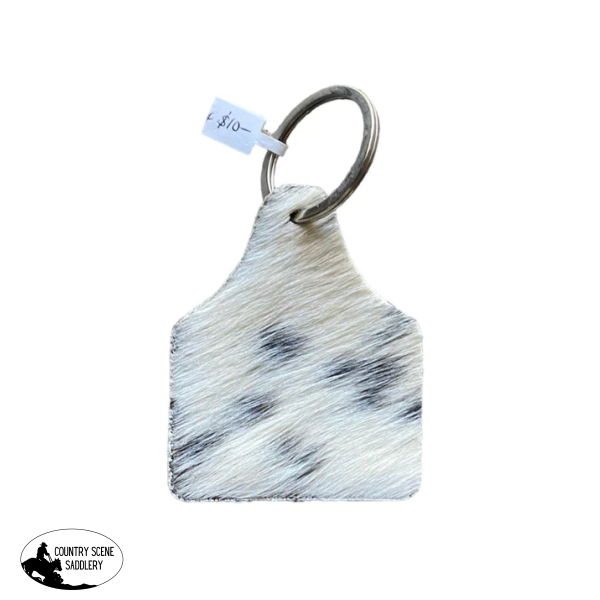 A7624 - Hide Leather Cattle Tag Keychain Key Rings