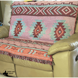 A784 - Reversible Boho Western Aztec Classic Woven Throw Rug - Country Scene Saddlery and Pet Supplies