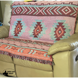 A784 - Reversible Boho Western Aztec Classic Woven Throw Rug - Country Scene Saddlery and Pet Supplies