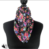 New! A8011 - Floral Rawhide Wild Rag Cowboy Scarf - Country Scene Saddlery and Pet Supplies