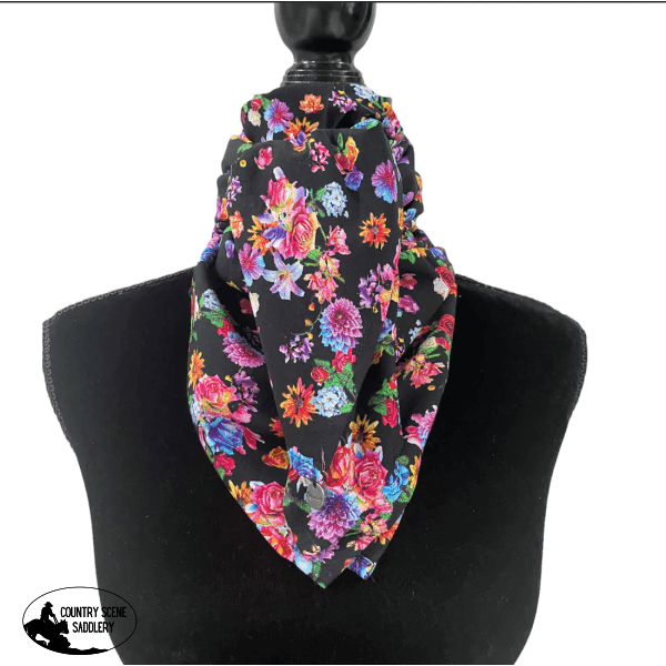 A8011 - Floral Rawhide Wild Rag Cowboy Scarf Neck Scarfs