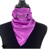 New! A8015 - - SILK Purple Rawhide Wild Rag Cowboy Scarf - Country Scene Saddlery and Pet Supplies