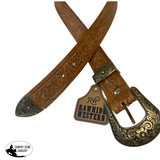 A8239 - 38 Hand Tooled Leather Belt Western Belts